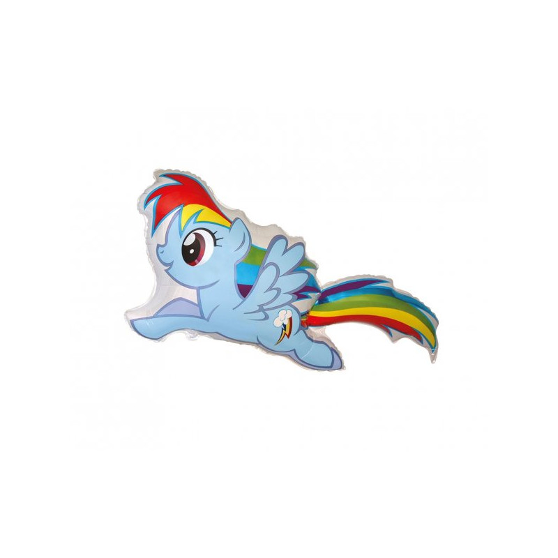 Kucyk Rainbow Dash - balon foliowy na hel lub powietrze - 53 x 102 cm