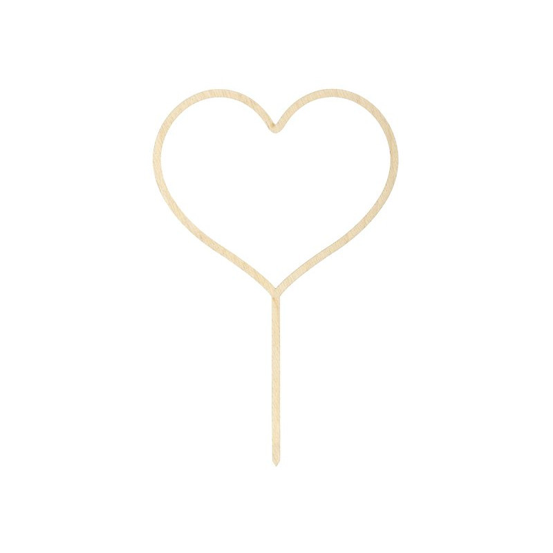 Drewniany topper na tort "Serce" - 23 cm