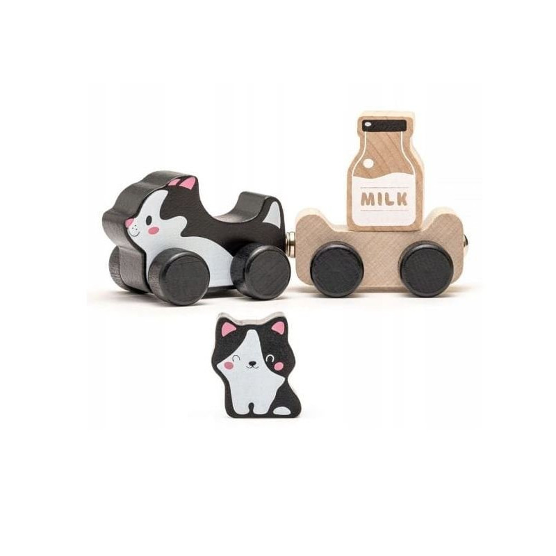 Drewniana zabawka na magnes, Kotki