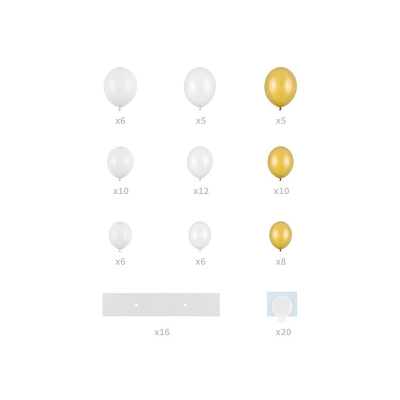 Girlanda z Balonów - Białe serce ze stelażem - 160 cm