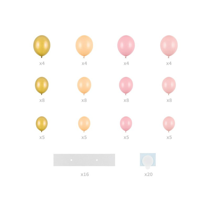 Girlanda z Balonów - Różowe serce ze stelażem - 160 cm