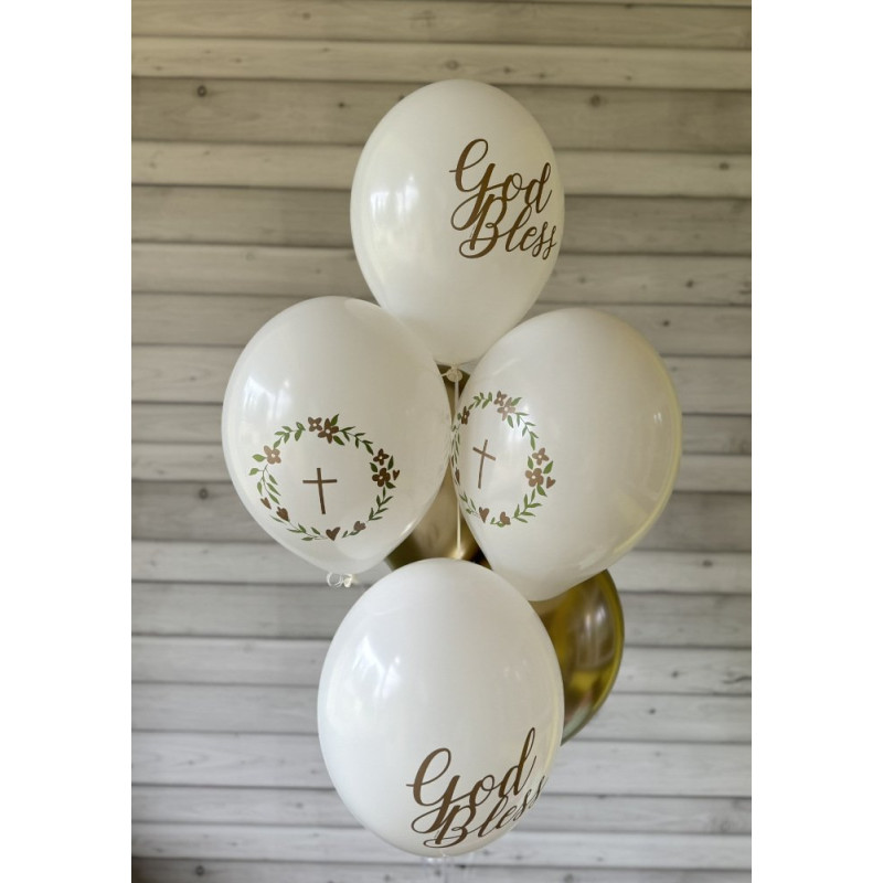 Zestaw balonów na I Komunię Świętą lub Chrzest - 6 sztuk - 30 cm