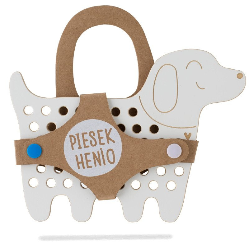 Drewniana przeplatanka - Piesek Henio - Polska Produkcja