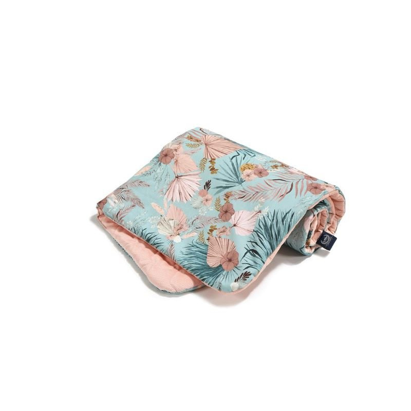 Narzutka przedszkolaka Velvet, Boho Palms, Powder Pink