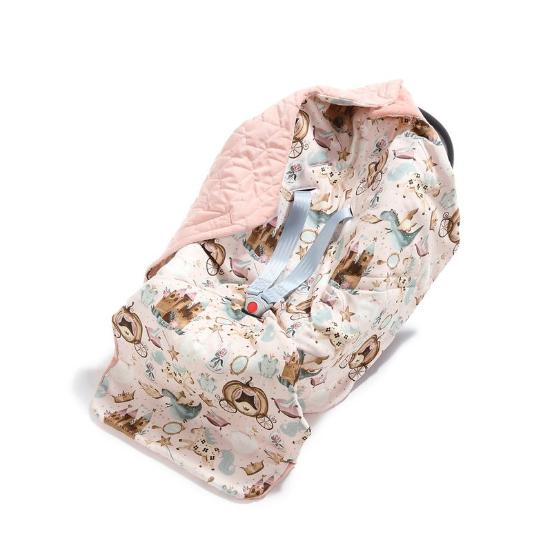 Kocyk do fotelika, Princess, velvet powder pink