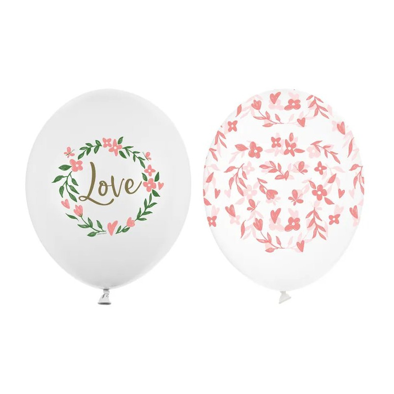 Balony lateksowe 30 cm, Love - Boho