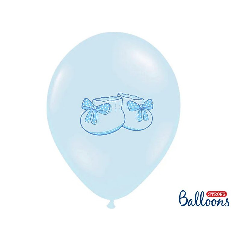 Balony 30 cm, Buciki - Niebieski pastelowy