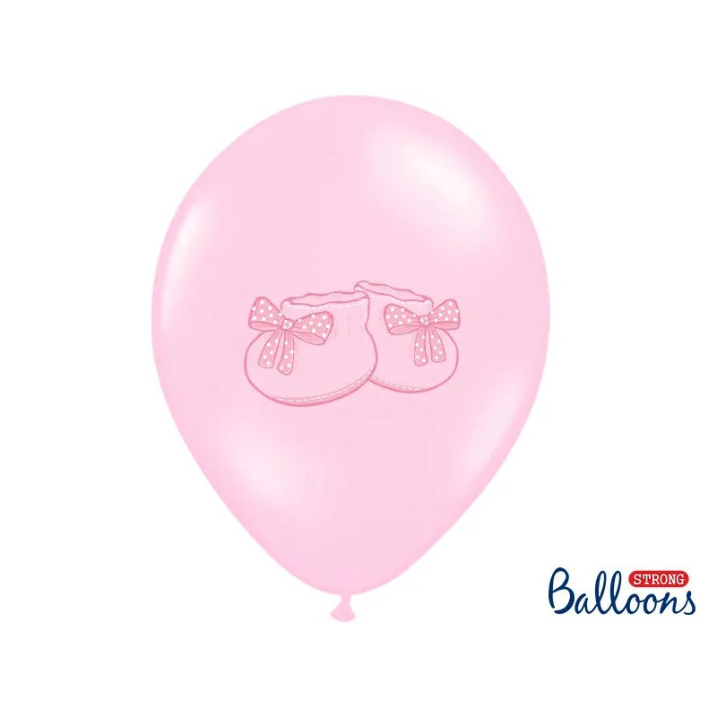 Balon 30 cm, Buciki - Różowy pastelowy