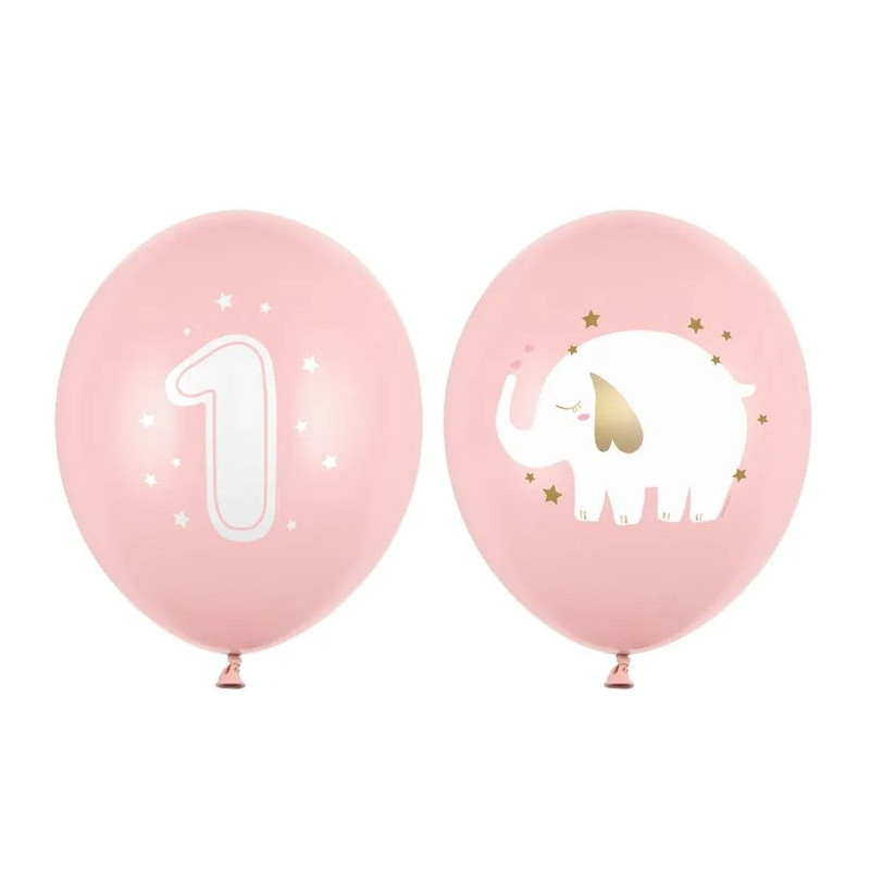 Balony na Pierwsze Urodziny Dziewcznki - Słonik - 30 cm