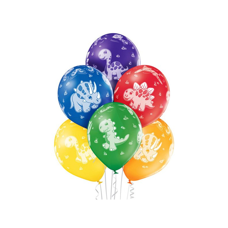 Balony lateksowe Dinozaury - miks kolorów  - D11 Belbal