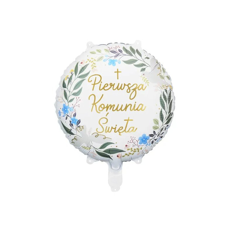 Balon foliowy "Pierwsza Komunia Święta" - 45 cm