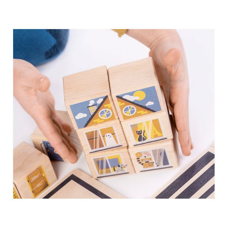 Drewniane klocki dla malucha, City Mini