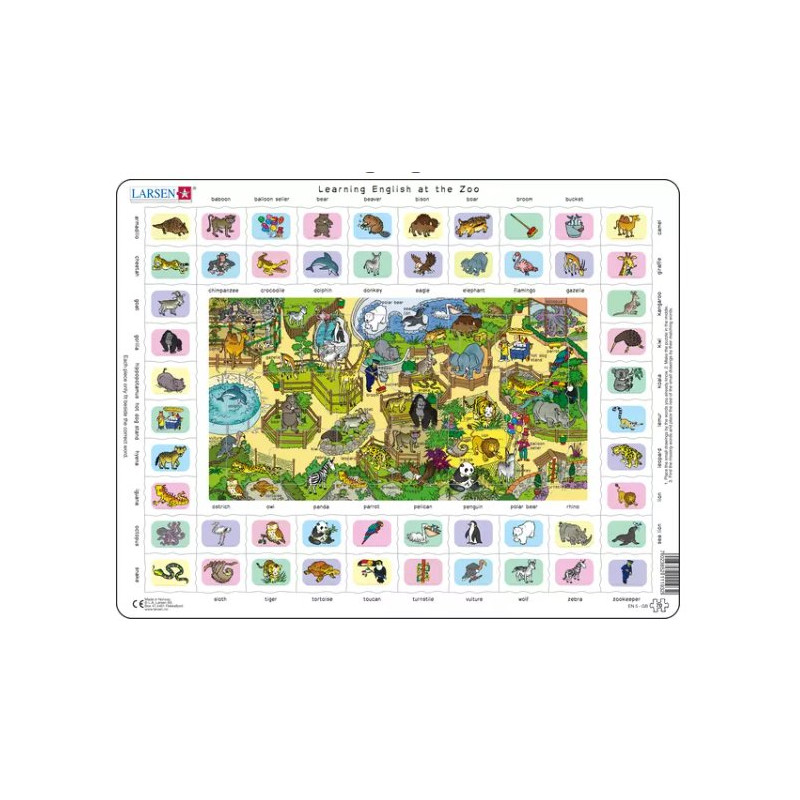 Larsen, puzzle edukacyjne, English at the Zoo