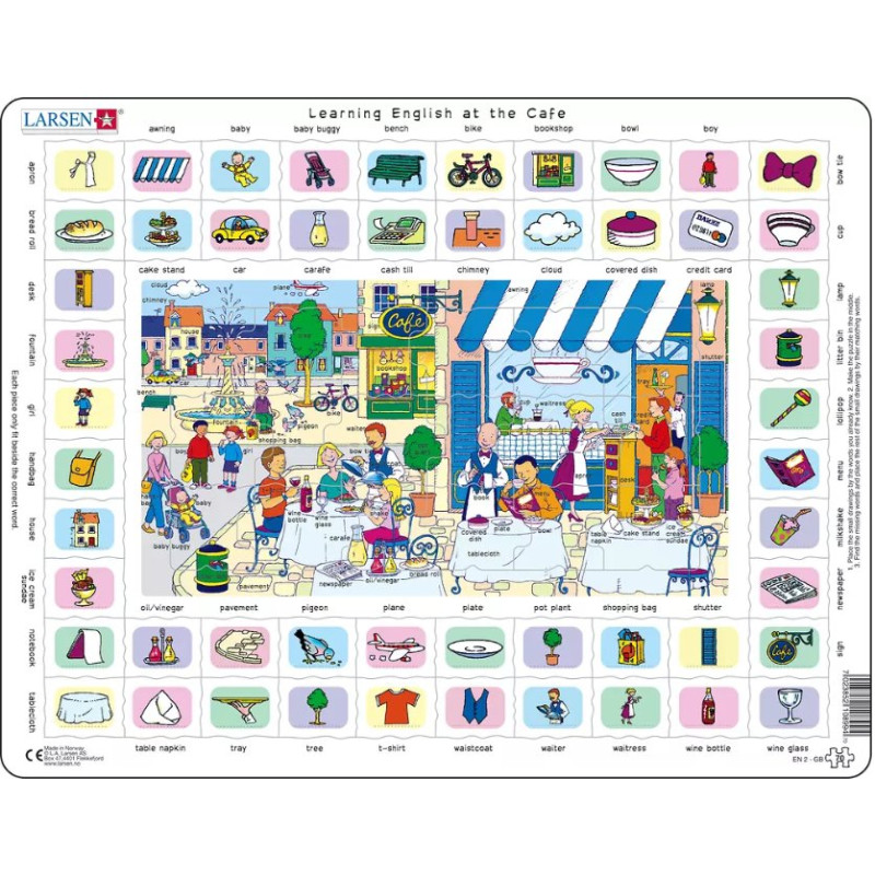 Larsen, puzzle - nauka angielskiego - English at the Cafe