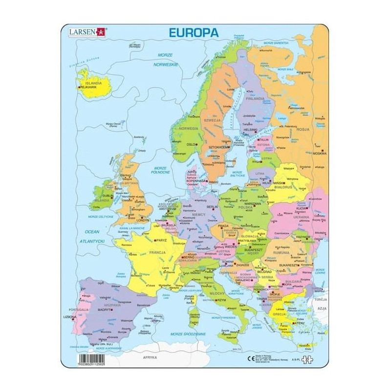 Larsen, puzzle edukacyjne, Mapa Europy