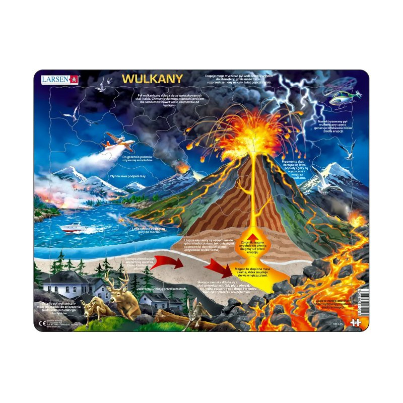 Larsen, puzzle edukacyjne, Wulkany