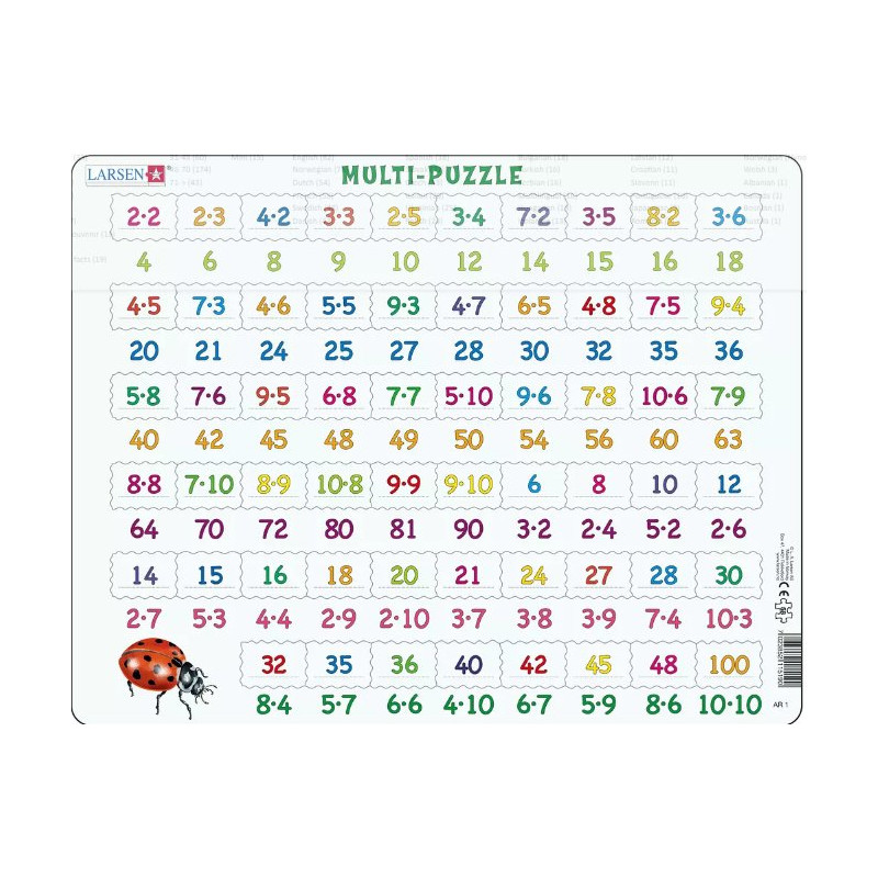 Larsen, puzzle edukacyjne, Nauka mnożenia