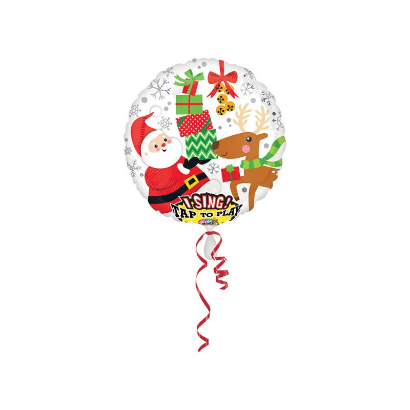 Balon Grający - Mikołaj z Reniferem - Jingle Bells