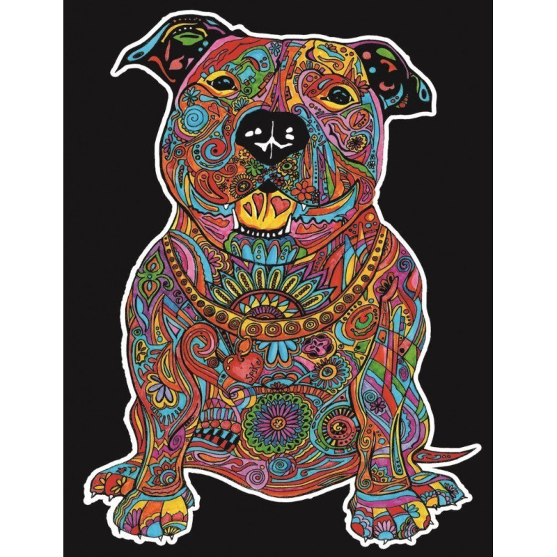 Mały plakat do pokolorowania, tło velvet, Pies Spike