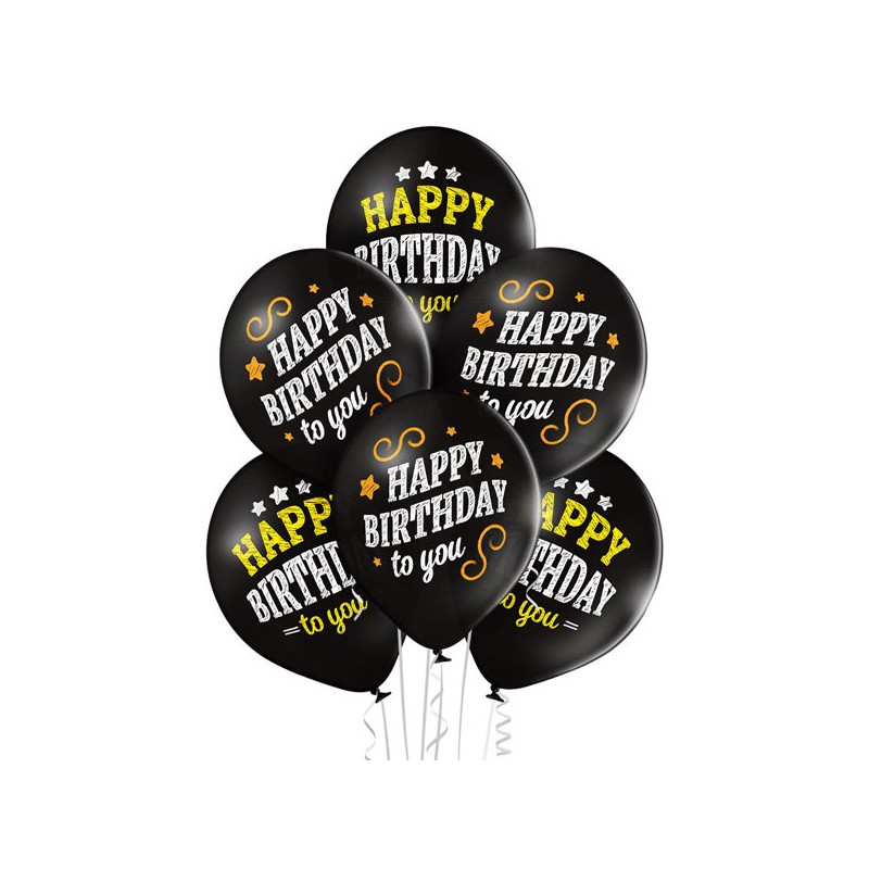 Balony Happy Birthday To You (Pastel Black) - D11 Belbal