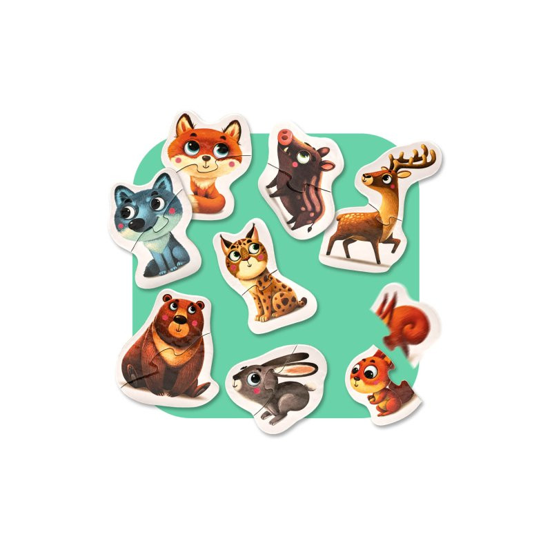 Zestaw puzzli dwuelementowych, Puzzlika, Zwierzęta górskie