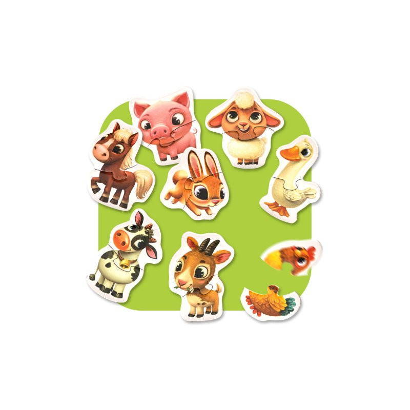 Zestaw puzzli dwuelementowych, Puzzlika, Zwierzęta hodowlane