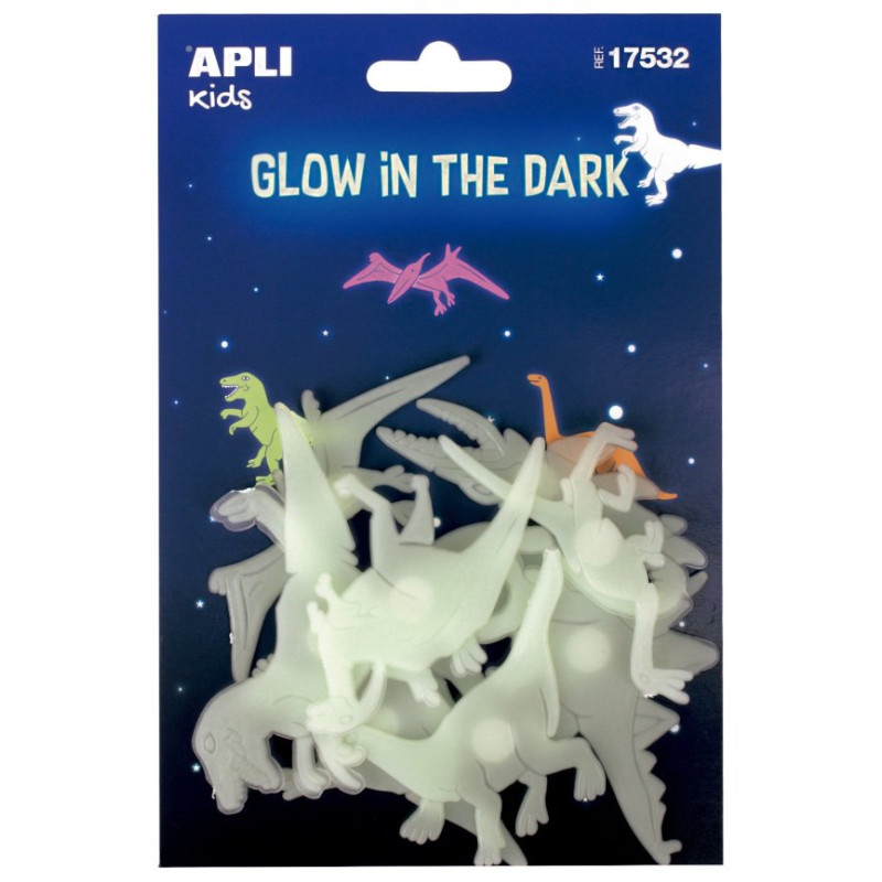 Fluorescencyjne naklejki, Dinozaury, Apli Kids