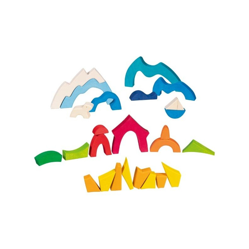 Drewniana układanka krajobraz, Mały niedźwiedź polarny, Goki 58351