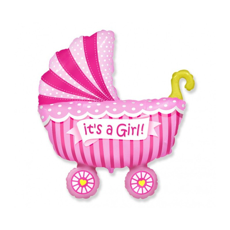 Balon w kształcie wózka - narodziny dziewczynki