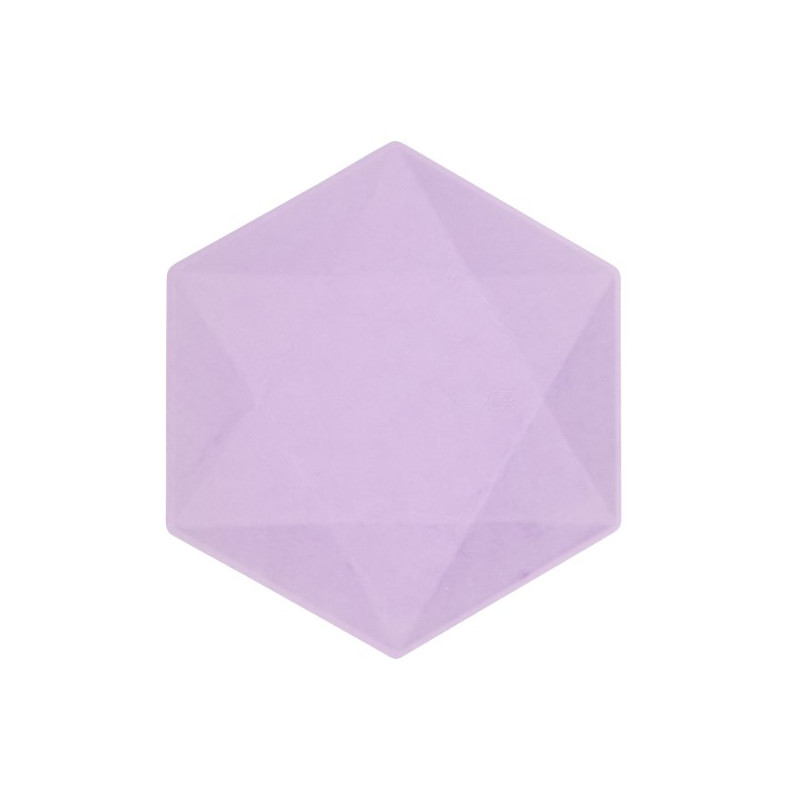 Talerzyki sześciokątne Vert Decor - fioletowe - 6 szt