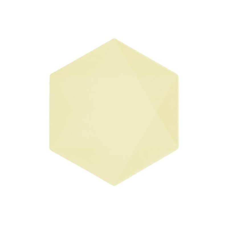 Talerzyki sześciokątne Vert Decor - żółte - 6 szt