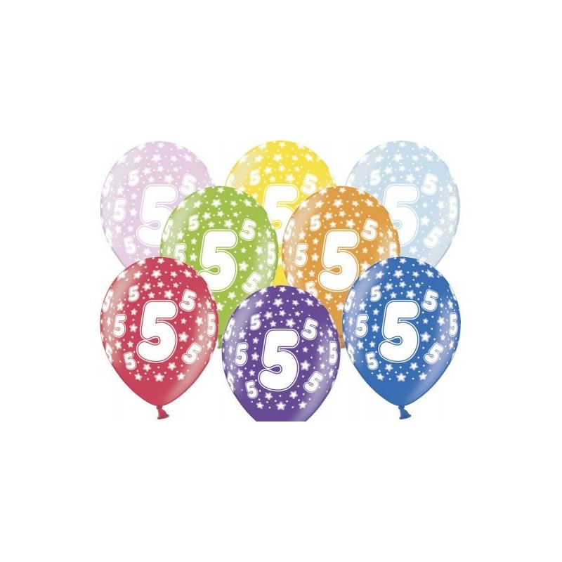Balon 30cm Piątka -  lateksowy, różne kolory