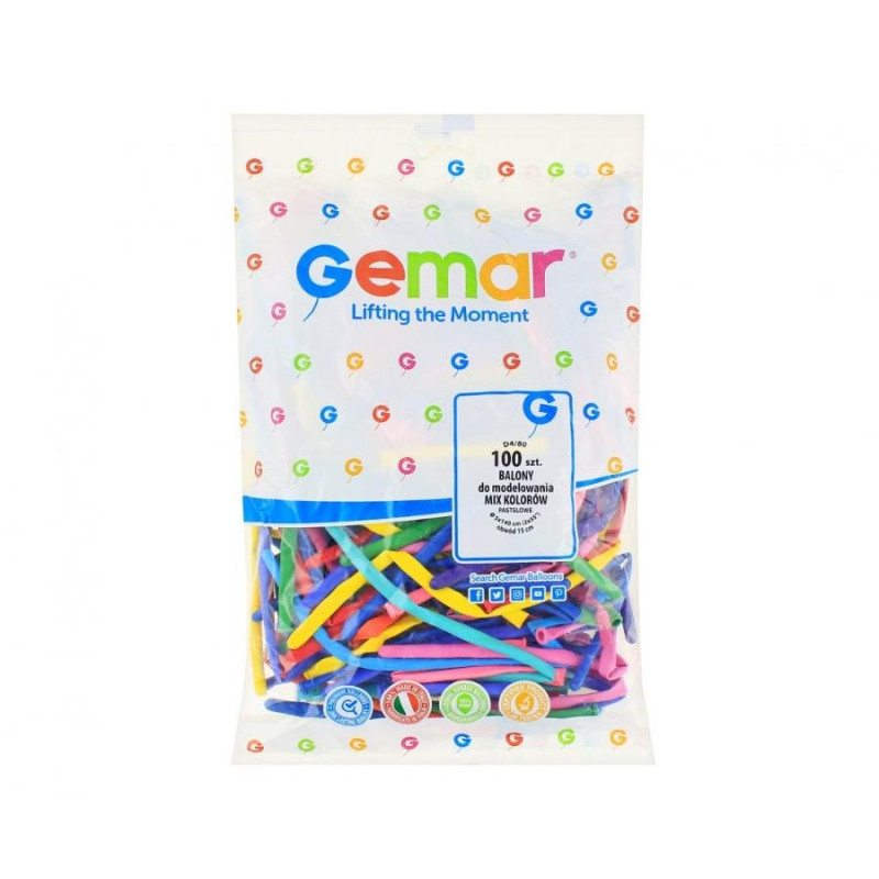Balony do modelowania 5 cm - D4 - GEMAR 100 szt - Animator Mix