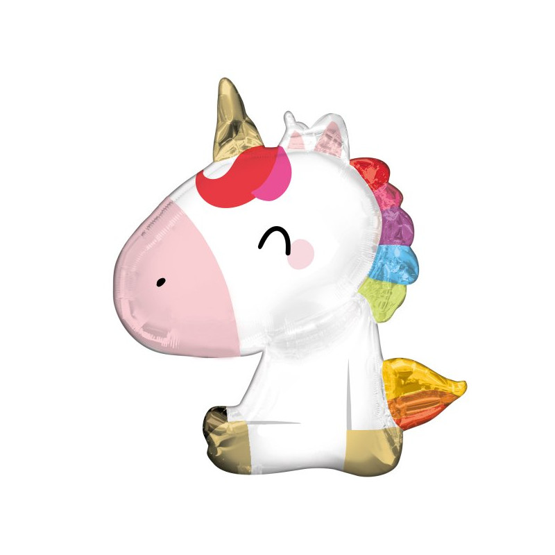 Balon Foliowy Siedzący Jednorożec - 54 x 70 cm