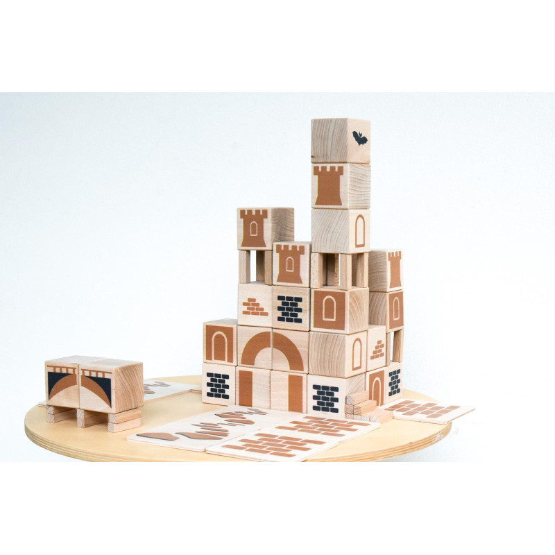 Klocki drewniane, Zamek, Castle, 60 el.