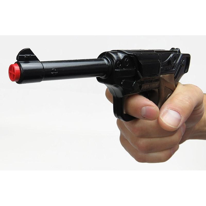 Policyjny pistolet na kapiszony - czarny METAL