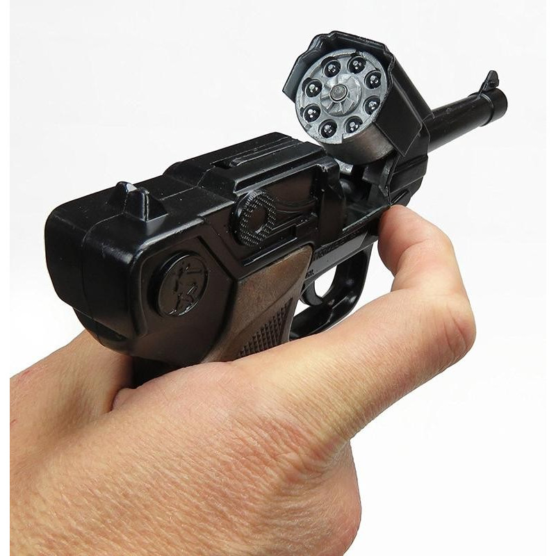 Policyjny pistolet na kapiszony - czarny METAL