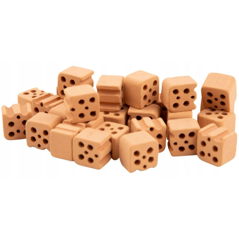 Teifoc 906701- Cegiełki połówki czerwone - 30 sztuk