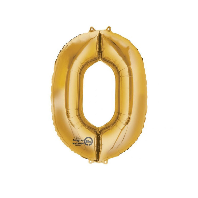 Balon Foliowy 34" Cyfra 0 ZŁOTY