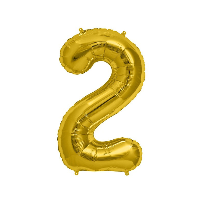 Balon Foliowy 34" Cyfra 2 ZŁOTY