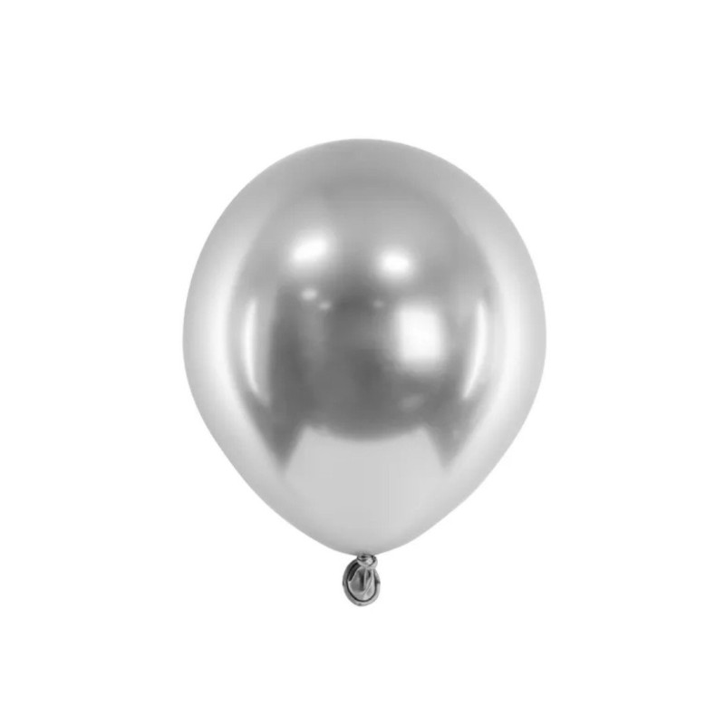 Balon lateksowy 5 cali (12 cm) - Srebrny (Glossy) - 50 sztuk