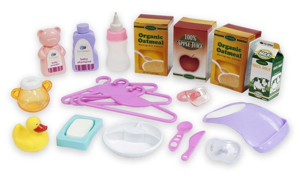 DUŻY ZESTAW AKCESORIÓW DO PIELĘGNACJI LALEK